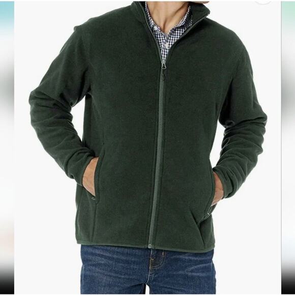 Amazon‎ Essentials Men's Full-zip Polar Fleece Jacket, Dark green Medium - Picture 4 of 4